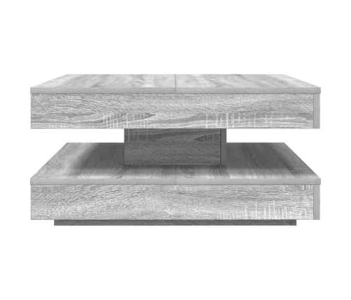 Mesa de centro giratoria 360 grados gris Sonoma 70x70x34,5 cm