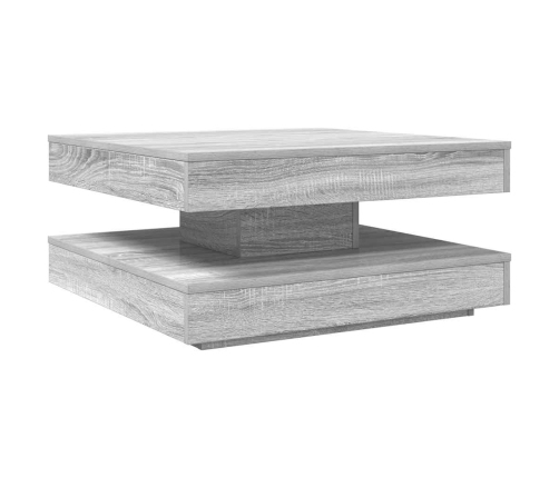 Mesa de centro giratoria 360 grados gris Sonoma 70x70x34,5 cm