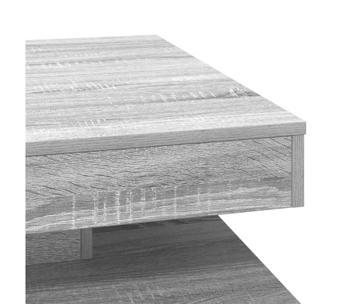 Mesa de centro giratoria 360 grados gris Sonoma 70x70x34,5 cm