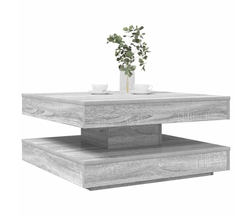 Mesa de centro giratoria 360 grados gris Sonoma 70x70x34,5 cm