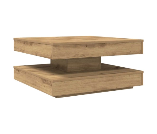 Mesa de centro giratoria 360 grados roble artisan 70x70x34,5 cm