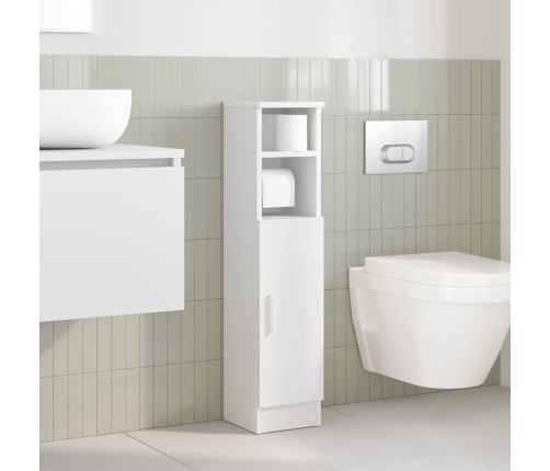 Mueble de baño con portarrollos blanco 20,5x22x90 cm