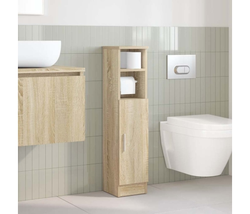 Mueble de baño con portarrollos roble Sonoma 20,5x22x90 cm