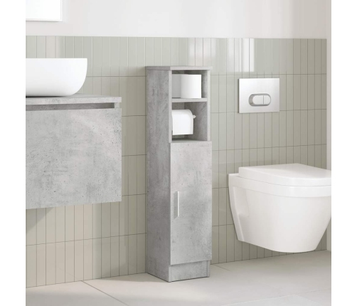 Mueble de baño con portarrollos gris hormigón 20,5x22x90 cm