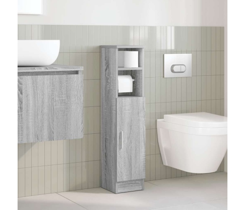 Mueble de baño con portarrollos gris Sonoma 20,5x22x90 cm