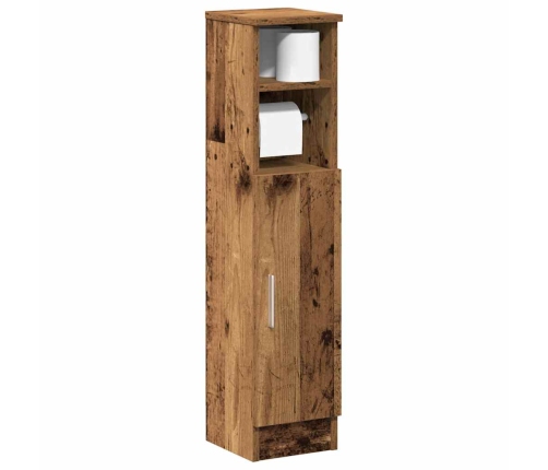 Mueble de baño con portarrollos madera envejecida 20,5x22x90 cm