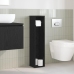 Mueble de baño con portarrollos negro 20,5x20x90 cm