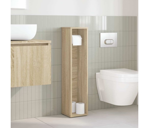 Mueble de baño con portarrollos roble Sonoma 20,5x20x90 cm