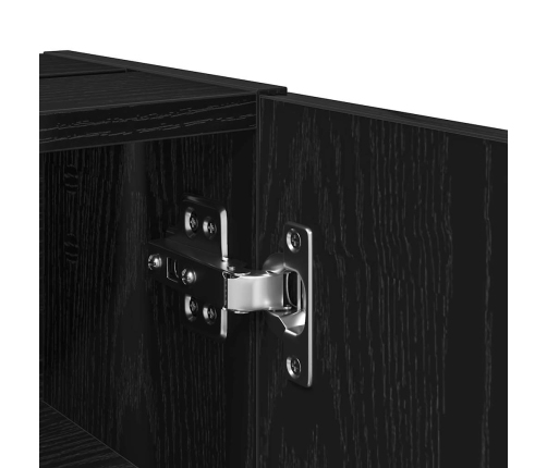 Mueble de baño con portarrollos negro 20,5x22x72 cm