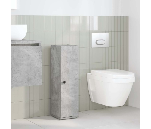 Mueble de baño con portarrollos gris hormigón 20,5x22x72 cm