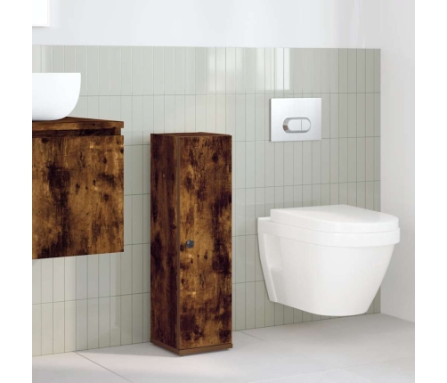 Mueble de baño con portarrollos roble ahumado 20,5x22x72 cm