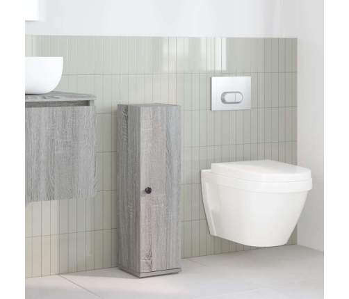 Mueble de baño con portarrollos gris Sonoma 20,5x22x72 cm