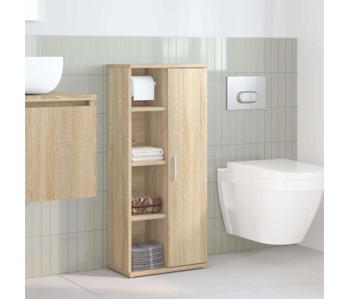 Mueble de baño con portarrollos roble Sonoma 39x22x90 cm