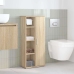 Mueble de baño con portarrollos roble Sonoma 39x22x90 cm