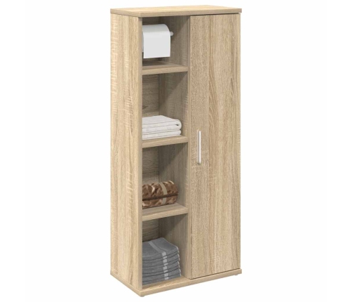 Mueble de baño con portarrollos roble Sonoma 39x22x90 cm