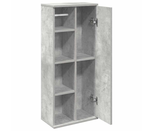 Mueble de baño con portarrollos gris hormigón 39x22x90 cm