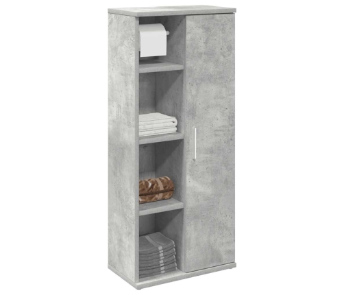 Mueble de baño con portarrollos gris hormigón 39x22x90 cm