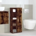 Mueble de baño con portarrollos roble ahumado 39x22x90 cm