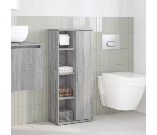 Mueble de baño con portarrollos gris Sonoma 39x22x90 cm