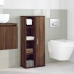 Mueble de baño con portarrollos roble marrón 39x22x90 cm