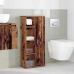 Mueble de baño con portarrollos madera envejecida 39x22x90 cm