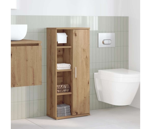 Mueble de baño con portarrollos roble artisan 39x22x90 cm