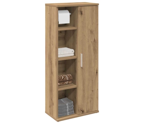 Mueble de baño con portarrollos roble artisan 39x22x90 cm