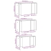 Mesas apilables 3 uds madera de ingeniería envejecida