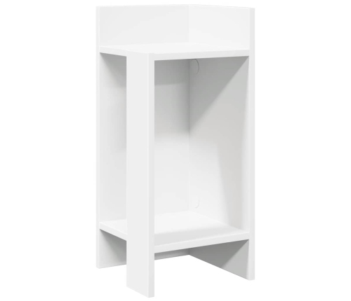 Mesa auxiliar con estante blanco 25,5x27x60 cm