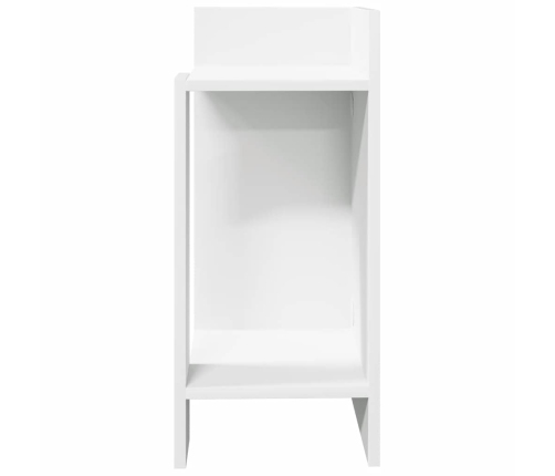 Mesa auxiliar con estante blanco 25,5x27x60 cm