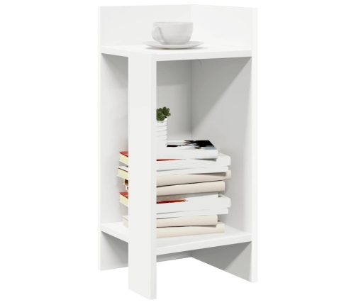 Mesa auxiliar con estante blanco 25,5x27x60 cm