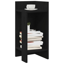 Mesas auxiliares 2 uds con estante negro 25,5x27x60 cm