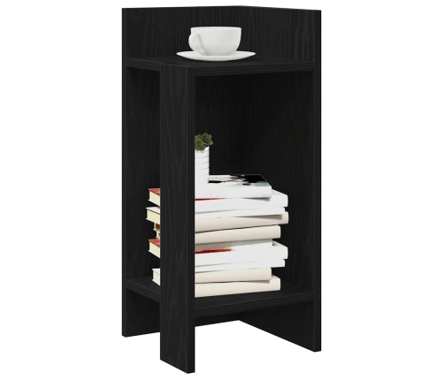 Mesas auxiliares 2 uds con estante negro 25,5x27x60 cm