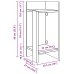 Mesas auxiliares 2 uds con estante ahumado roble 25,5x27x60 cm