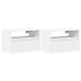 Mesitas de noche de pared 2 unidades blanca 45x26x28,5 cm