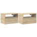 Mesitas de noche de pared 2 unidades roble sonoma 45x26x28,5 cm