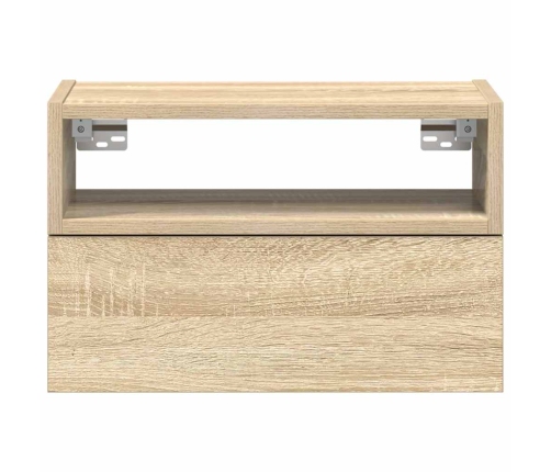 Mesitas de noche de pared 2 unidades roble sonoma 45x26x28,5 cm