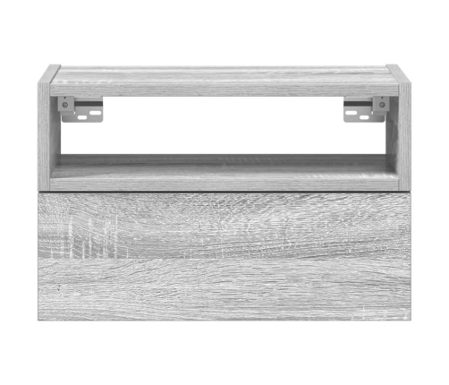 Mesitas de noche de pared 2 uds gris sonoma 45x26x28,5 cm