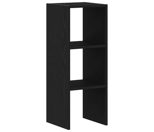 Librería apilable madera contrachapada roble negro 30x30x80 cm