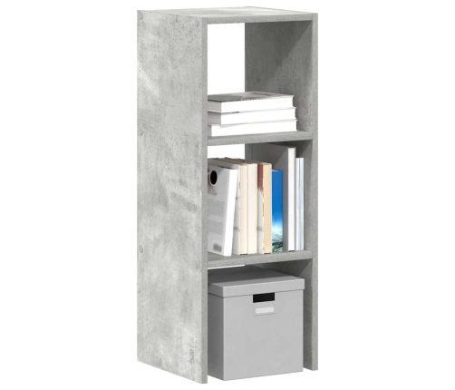 Librería apilable madera contrachapada gris cemento 30x30x80 cm