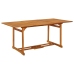 Juego comedor de jardín 7 pzas madera maciza acacia 180x90x75cm