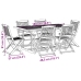 Juego comedor de jardín 7 pzas madera maciza acacia 180x90x75cm