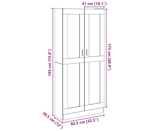 Aparador madera ingeniería madera envejecida 82,5x30,5x185 cm