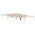 Cama con estantería sin colchón madera maciza blanca 120x190 cm