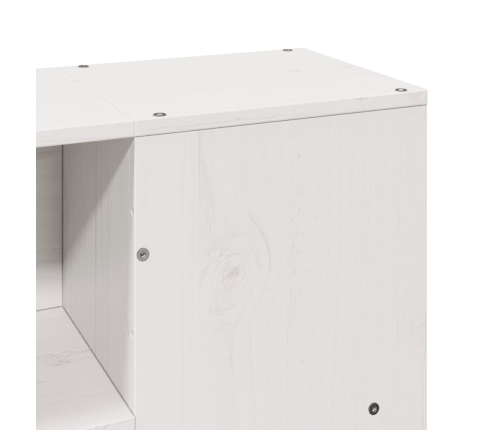 Cama con estantería sin colchón madera maciza blanca 120x190 cm