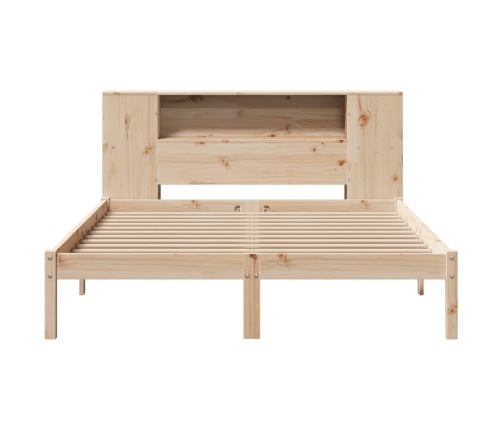 Cama con estantería sin colchón madera maciza de pino 150x200cm