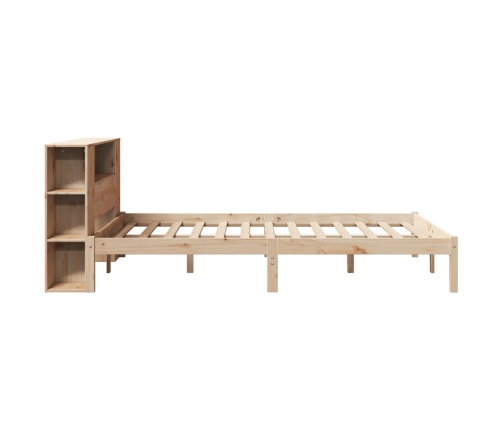 Cama con estantería sin colchón madera maciza de pino 150x200cm