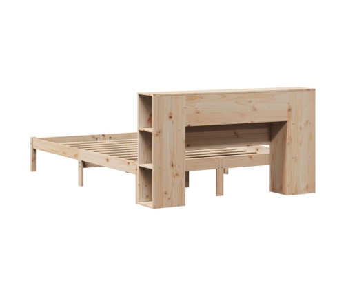 Cama con estantería sin colchón madera maciza de pino 150x200cm