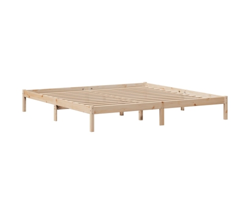 Cama con estantería sin colchón madera maciza de pino 200x200cm