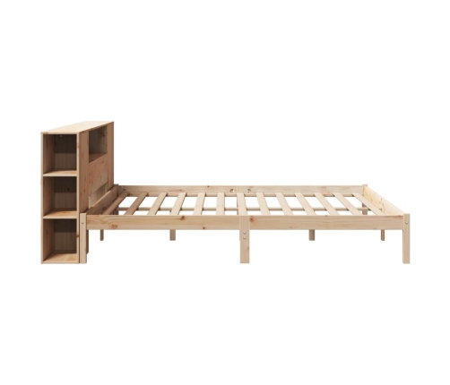 Cama con estantería sin colchón madera maciza de pino 200x200cm